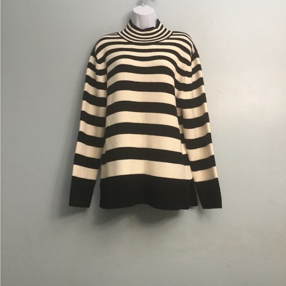 INDUSTRY  Black and Ivory Striped Sweater
